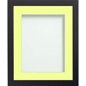 Frame Company Allington Black Photo Frame with Lemon Bon Bon Mount, 12x10 for 10x8 inch, fitted with perspex Frame Company Allington Black Photo Frame with Lemon Bon Bon Mount, 12x10 for 10x8 inch, fitted with perspex