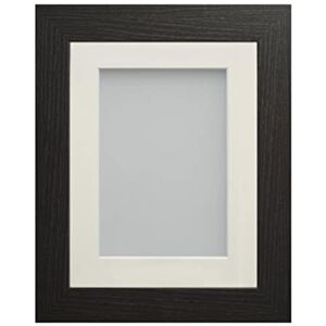 Frame Company Watson Black Picture Photo Frame fitted with Perspex, 14x11 inch with Ivory Mount for image size A4 Frame Company Watson Black Picture Photo Frame fitted with Perspex, 14x11 inch with Ivory Mount for image size A4