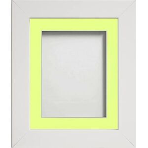 Frame Company Watson White Picture Photo Frame fitted with Perspex, 20x16 inch with Lemon Bon Bon Mount for image size A3 Frame Company Watson White Picture Photo Frame fitted with Perspex, 20x16 inch with Lemon Bon Bon Mount for image size A3