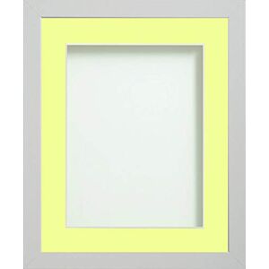 Frame Company Allington White Photo Frame with Lemon Bon Bon Mount, A4 for 10x6 inch, fitted with perspex Frame Company Allington White Photo Frame with Lemon Bon Bon Mount, A4 for 10x6 inch, fitted with perspex
