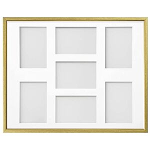 Frame Company Drayton Multi Aperture Photo Frame, Gold with Gold Inset, 20x16 for 6x4 inch (x7) Frame Company Drayton Multi Aperture Photo Frame, Gold with Gold Inset, 20x16 for 6x4 inch (x7)