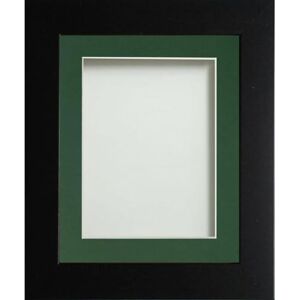Frame Company Watson Matte Black Picture Photo Frame fitted with Perspex, A3 with Bottle Green Mount for image size A4 Frame Company Watson Matte Black Picture Photo Frame fitted with Perspex, A3 with Bottle Green Mount for image size A4