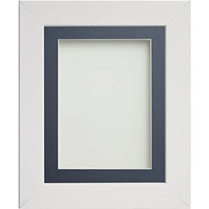 Frame Company Watson White Picture Photo Frame fitted with Perspex, 14x11 inch with Blue Mount for image size 12x8 inch Frame Company Watson White Picture Photo Frame fitted with Perspex, 14x11 inch with Blue Mount for image size 12x8 inch
