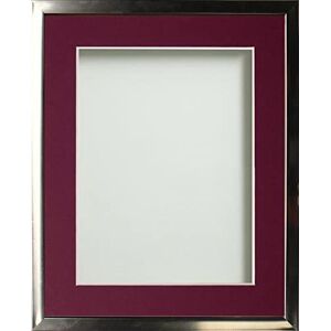 Frame Company Drayton Range Chrome Effect Photo Frame with Plum Mount, 20x16 for image size A3 Frame Company Drayton Range Chrome Effect Photo Frame with Plum Mount, 20x16 for image size A3