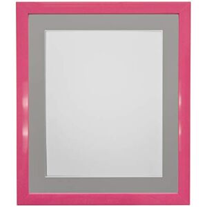 FRAMES BY POST 0.75 Inch Pink Picture Photo Frame With Dark Grey Mount 8 x 8 Image Size 5 x 5 Inch Plastic Glass FRAMES BY POST 0.75 Inch Pink Picture Photo Frame With Dark Grey Mount 8 x 8 Image Size 5 x 5 Inch Plastic Glass