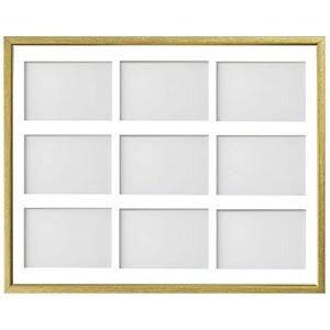 Frame Company Drayton Multi Aperture Photo Frame, Gold with Gold Inset, 20x16 for 6x4 inch (x9) Frame Company Drayton Multi Aperture Photo Frame, Gold with Gold Inset, 20x16 for 6x4 inch (x9)