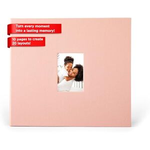 Zink Cloth Covered Scrapbook 8x8” Photo Album w/Front Picture Window (Pink) Zink Cloth Covered Scrapbook 8x8” Photo Album w/Front Picture Window (Pink)