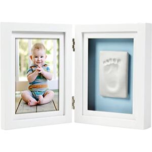 Pearhead Babyprints Newborn Baby Handprint and Footprint Desk Photo Frame & Impression Kit, Excellent Mothers Day, Baptism or Christening Gift, White Pearhead Babyprints Newborn Baby Handprint and Footprint Desk Photo Frame & Impression Kit, Excellent Mothers Day, Baptism or Christening Gift, White