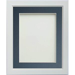 Frame Company Ainsworth Range White 16x12 inch Picture Photo Frame with Blue Mount for Image 14x10inch * Choice of Sizes* Fitted with Real Glass Frame Company Ainsworth Range White 16x12 inch Picture Photo Frame with Blue Mount for Image 14x10inch * Choice of Sizes* Fitted with Real Glass
