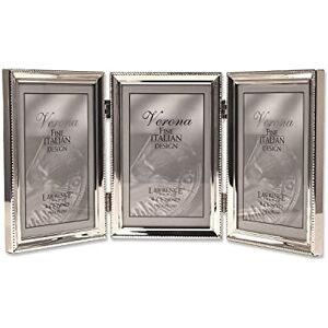 Lawrence Frames Bead Border Design, 4x6 Triple, Silver Lawrence Frames Bead Border Design, 4x6 Triple, Silver