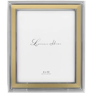 Lawrence Frames Silver Plated Metal Picture Frame, Brushed Gold Inner Panel, 8x10 Lawrence Frames Silver Plated Metal Picture Frame, Brushed Gold Inner Panel, 8x10