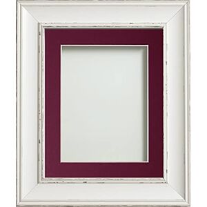 Frame Company Brooke Antique White Photo Frame, Plum Mount, 10x8 for 6x4 inch, fitted with perspex Frame Company Brooke Antique White Photo Frame, Plum Mount, 10x8 for 6x4 inch, fitted with perspex