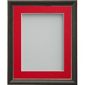 Frame Company Darcy Black Picture Photo Frames with Red Mount, 20x16 for A4 *Choice of Colours* Fitted with Real Glass Frame Company Darcy Black Picture Photo Frames with Red Mount, 20x16 for A4 *Choice of Colours* Fitted with Real Glass