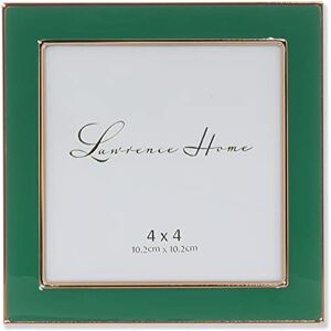 Lawrence 4x4 Gold Metal and Green Enamel Picture Frame Lawrence 4x4 Gold Metal and Green Enamel Picture Frame