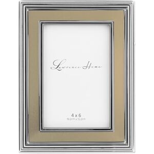 Lawrence Frames 4 by 6-Inch Silver Plated Metal Picture Frame, Brushed Gold Inner Panel Lawrence Frames 4 by 6-Inch Silver Plated Metal Picture Frame, Brushed Gold Inner Panel