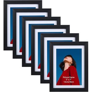 EYMPEU 7x5 Photo Frames Set of 6, Black Frames for 8x6 Photos without mat, 5x7 Picture Frame for Wall or Tabletop EYMPEU 7x5 Photo Frames Set of 6, Black Frames for 8x6 Photos without mat, 5x7 Picture Frame for Wall or Tabletop