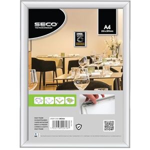 SECO Silver Aluminium Display Snap Frame Pack of 5 Easy Open for Posters, Menus, Notices & Signs – Wall Mountable Click Frame for Office, Retail, Restaurants & Public Spaces A4 (210x297mm) SECO Silver Aluminium Display Snap Frame Pack of 5 Easy Open for Posters, Menus, Notices & Signs – Wall Mountable Click Frame for Office, Retail, Restaurants & Public Spaces A4 (210x297mm)