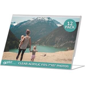 pbf PHOTO BOOTH FRAMES Photo Booth Frames 7x5 Inch Clear Acrylic Display, Slanted Back 7x5 Horizontal Picture or Display Plastic Sign Holder with Inserts 12 count pbf PHOTO BOOTH FRAMES Photo Booth Frames 7x5 Inch Clear Acrylic Display, Slanted Back 7x5 Horizontal Picture or Display Plastic Sign Holder with Inserts 12 count
