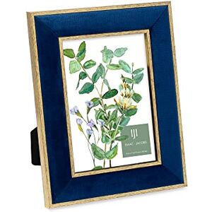 Isaac Jacobs 5x7 Navy Velvet Picture Frame with Metallic Gold Double Border, Photo Frame, Horizontal & Vertical, Made for Tabletop & Wall Display, for Home and Office (5x7, Navy with Gold) Isaac Jacobs 5x7 Navy Velvet Picture Frame with Metallic Gold Double Border, Photo Frame, Horizontal & Vertical, Made for Tabletop & Wall Display, for Home and Office (5x7, Navy with Gold)