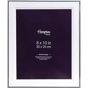 Hampton Frames Photo Frame 8x10 (20x25cm), Silver, Rectangular, Aluminium, Glass Freestanding or Wall Mount, Portrait or Landscape Display for Photos Hampton Frames Photo Frame 8x10 (20x25cm), Silver, Rectangular, Aluminium, Glass Freestanding or Wall Mount, Portrait or Landscape Display for Photos