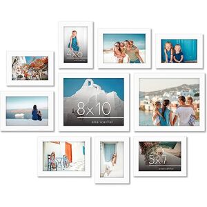 Americanflat Set of 10 Picture Frames with Shatter-Resistant Glass Gallery Wall Frame Set with Two 8x10, Four 5x7 and Four 4x6 Frames White Americanflat Set of 10 Picture Frames with Shatter-Resistant Glass Gallery Wall Frame Set with Two 8x10, Four 5x7 and Four 4x6 Frames White