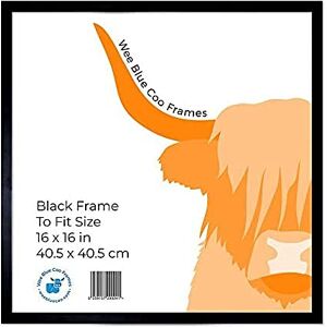 Wee Blue Coo Square Black Wooden Picture Frame 16 x 16 Inch (40.5 x 40.5 cm) Acrylic Safety 'Glass' Photo Frame Wee Blue Coo Square Black Wooden Picture Frame 16 x 16 Inch (40.5 x 40.5 cm) Acrylic Safety 'Glass' Photo Frame