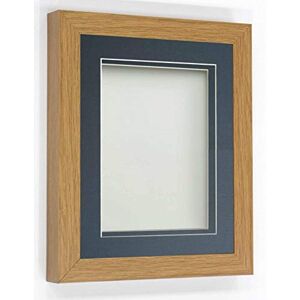 Frame Company Rickman Box 3D Photo Frame, Wood, Beech with Blue Mount, 8x6 for Image Size 6x4 inch Frame Company Rickman Box 3D Photo Frame, Wood, Beech with Blue Mount, 8x6 for Image Size 6x4 inch