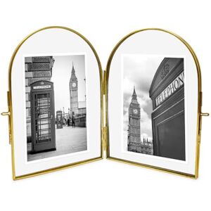 Isaac Jacobs 4x6 Vintage Style, Double-Sided Arched Brass & Glass Metal Floating Picture Frame with Locket Closure (Vertical), Made for Tabletop Display (4x6 Vertical, Antique Gold) Isaac Jacobs 4x6 Vintage Style, Double-Sided Arched Brass & Glass Metal Floating Picture Frame with Locket Closure (Vertical), Made for Tabletop Display (4x6 Vertical, Antique Gold)