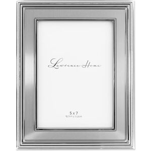 Lawrence Frames Silver Plated Metal Picture Frame, Brushed Silver Inner Panel, 5x7 Lawrence Frames Silver Plated Metal Picture Frame, Brushed Silver Inner Panel, 5x7