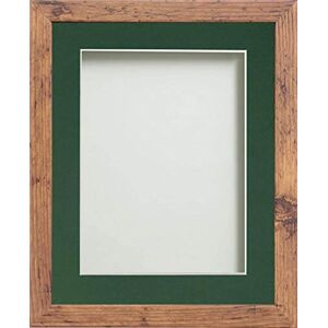 Frame Company Allington Rustic Photo Frame with Bottle Green Mount, 18x14 for 14x10 inch, fitted with perspex Frame Company Allington Rustic Photo Frame with Bottle Green Mount, 18x14 for 14x10 inch, fitted with perspex