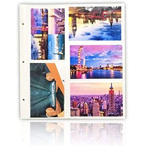 ARPAN 20 Refill Slip in Pocket Photo Album Sheet Holds 6x4'' 200 Photos For Large Ringbinder Photo Album, white Cream ARPAN 20 Refill Slip in Pocket Photo Album Sheet Holds 6x4'' 200 Photos For Large Ringbinder Photo Album, white Cream