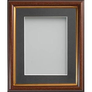 Frame Company Eldridge Mahogany Photo Frame with Grey Mount, 6x4 for 5x3 inch, fitted with perspex Frame Company Eldridge Mahogany Photo Frame with Grey Mount, 6x4 for 5x3 inch, fitted with perspex