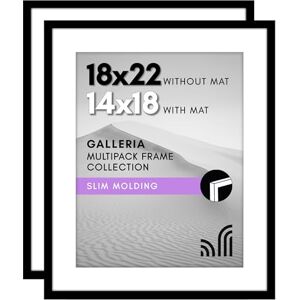 Americanflat 18x22 Picture Frame Set of 2 Polished Plexiglass Use as 14x18 With Mat or 18x22 Without Mat Galleria Collection Gallery Wall Display Black Americanflat 18x22 Picture Frame Set of 2 Polished Plexiglass Use as 14x18 With Mat or 18x22 Without Mat Galleria Collection Gallery Wall Display Black