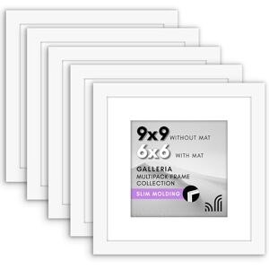 Americanflat 9x9 Picture Frame Set of 5 in White Use as 6x6 Picture Frame with Mat or 9x9 Frame Without Mat Picture Frames Collage Wall Decor with Plexiglass and Easel for Wall or Tabletop Americanflat 9x9 Picture Frame Set of 5 in White Use as 6x6 Picture Frame with Mat or 9x9 Frame Without Mat Picture Frames Collage Wall Decor with Plexiglass and Easel for Wall or Tabletop