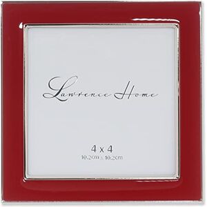 Lawrence 4x4 Silver Metal and Red Enamel Picture Frame Lawrence 4x4 Silver Metal and Red Enamel Picture Frame