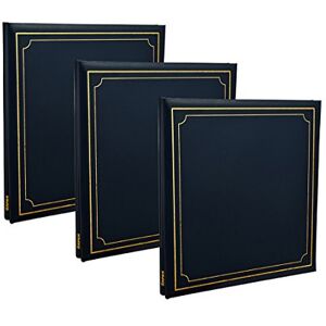 ARPAN 3 x Extra-Large 32x26cm Self Adhesive Photo Album Totaling 72/Sheets 144/Sides Leather Look Padded Cover Post bound (Blue) ARPAN 3 x Extra-Large 32x26cm Self Adhesive Photo Album Totaling 72/Sheets 144/Sides Leather Look Padded Cover Post bound (Blue)