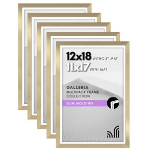 Americanflat 12x18 Picture Frame Set of 5 in Gold Use as 11x17 Picture Frame with Mat or 12x18 Frame Without Mat Picture Frames Collage Wall Decor with Plexiglass Cover Gallery Wall Frame Set Americanflat 12x18 Picture Frame Set of 5 in Gold Use as 11x17 Picture Frame with Mat or 12x18 Frame Without Mat Picture Frames Collage Wall Decor with Plexiglass Cover Gallery Wall Frame Set