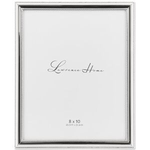 Lawrence Frames 510780 8x10 Metal Picture Frame Silver-Plate with Delicate Beading Lawrence Frames 510780 8x10 Metal Picture Frame Silver-Plate with Delicate Beading