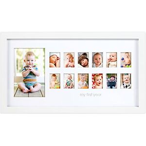Pearhead Photo Moments Baby First Year Keepsake Frame, White Pearhead Photo Moments Baby First Year Keepsake Frame, White