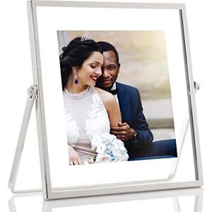 Lawrence Frames Metal Easel Float Picture Frame, 4x4, Silver Lawrence Frames Metal Easel Float Picture Frame, 4x4, Silver