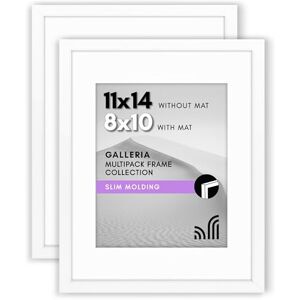 Americanflat 11x14 Picture Frame in White, 2 Pack Use as 8x10 Picture Frame with Mat Includes Sawtooth Hanging Hardware For Horizontal or Vertical Display Americanflat 11x14 Picture Frame in White, 2 Pack Use as 8x10 Picture Frame with Mat Includes Sawtooth Hanging Hardware For Horizontal or Vertical Display