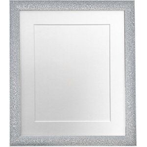FRAMES BY POST Glitz Silver Picture Photo Frame with White Mount 40 x 40 CM Image Size 12 x 12 Inch Plastic Glass FRAMES BY POST Glitz Silver Picture Photo Frame with White Mount 40 x 40 CM Image Size 12 x 12 Inch Plastic Glass