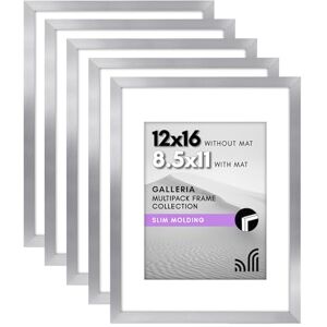 Americanflat 12x16 Picture Frame with Polished Plexiglass Set of 5 Use as 8.5x11 Frame with Mat or 12x16 Frame Without Mat Galleria Collection Gallery Wall Frame Set for Wall Display Silver Americanflat 12x16 Picture Frame with Polished Plexiglass Set of 5 Use as 8.5x11 Frame with Mat or 12x16 Frame Without Mat Galleria Collection Gallery Wall Frame Set for Wall Display Silver