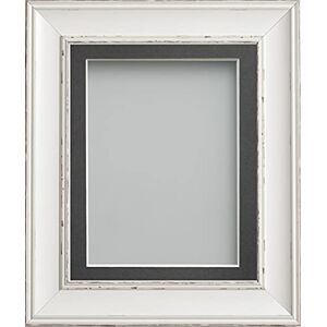 Frame Company Brooke Antique White Photo Frame, Grey Mount, 10x8 for 6x4 inch, fitted with perspex Frame Company Brooke Antique White Photo Frame, Grey Mount, 10x8 for 6x4 inch, fitted with perspex