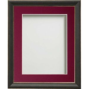 Frame Company Darcy Black Picture Photo Frames with Plum Mount, 20x16 for 14x11 *Choice of Colours* Fitted with Real Glass Frame Company Darcy Black Picture Photo Frames with Plum Mount, 20x16 for 14x11 *Choice of Colours* Fitted with Real Glass