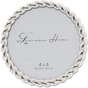 Lawrence Frames Rope Design Metal Frame, 4x4 Round, Silver Lawrence Frames Rope Design Metal Frame, 4x4 Round, Silver