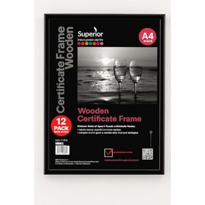 SECO A4 Photo, Picture & Certificate Frame – Display with Perspex Safety Glass – Wall Mountable or Free Standing Tabletop Frame for Home, Office & Gallery – Black Wood 12 Pack SECO A4 Photo, Picture & Certificate Frame – Display with Perspex Safety Glass – Wall Mountable or Free Standing Tabletop Frame for Home, Office & Gallery – Black Wood 12 Pack