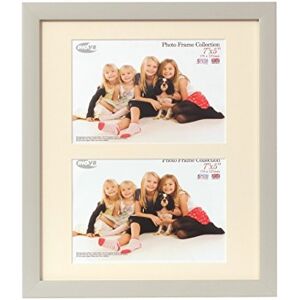INOV8 Framing PFVS-SOGR-DA2 British Made Traditional Picture/Photo Frame, Soft Grey, 12x10 inch with Two 7x5 inch Aperture Inset INOV8 Framing PFVS-SOGR-DA2 British Made Traditional Picture/Photo Frame, Soft Grey, 12x10 inch with Two 7x5 inch Aperture Inset