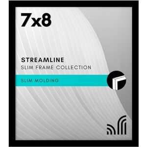 Americanflat 7x8 Picture Frame with Shatter-Resistant Glass Streamline Collection Thin Border Picture Frame for Tabletop and Wall Display Hanging Hardware and Easel Stand Included Black Americanflat 7x8 Picture Frame with Shatter-Resistant Glass Streamline Collection Thin Border Picture Frame for Tabletop and Wall Display Hanging Hardware and Easel Stand Included Black