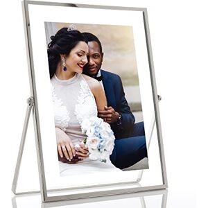 Lawrence Frames Metal Easel Float Picture Frame, 5x7, Silver Lawrence Frames Metal Easel Float Picture Frame, 5x7, Silver